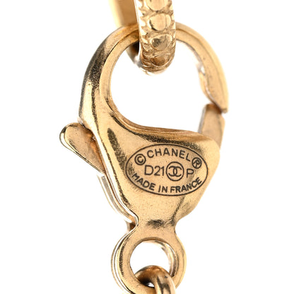 Chanel Resin Crystal CC Heart Necklace Black Gold 6 of 7