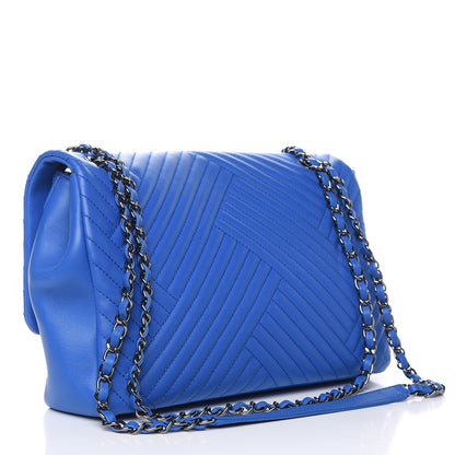 Chanel Lambskin Large CC Crossing Flap Blue 3 of 12
