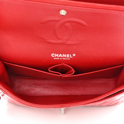 Chanel Patent Calfskin Quilted Medium Double Flap Red 5 of 20