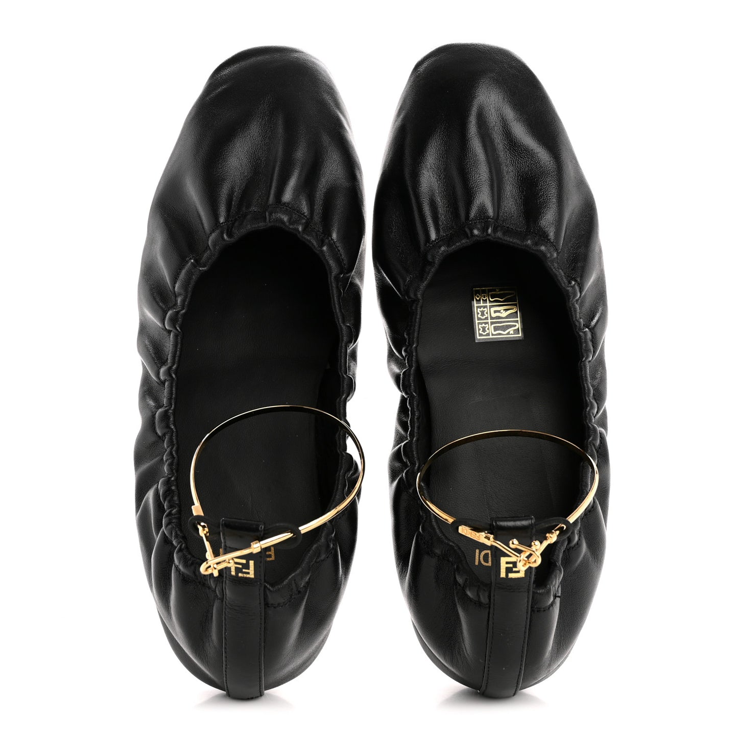 Vitello Filo Ballerina Flats 39 Black