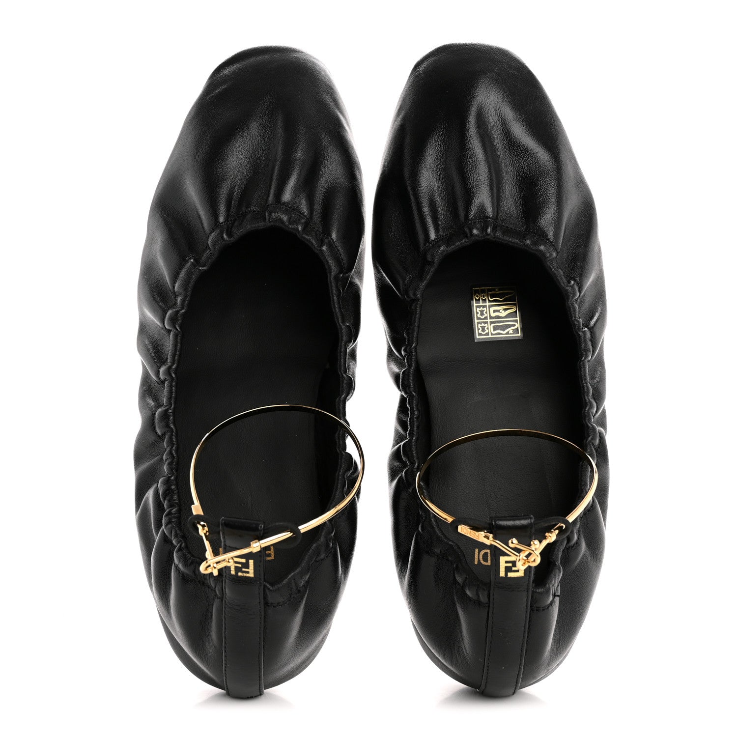 Fendi Vitello Filo Ballerina Flats 39 Black 2 of 12