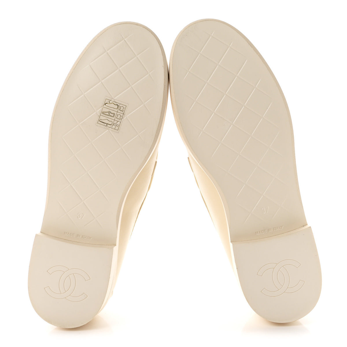Lambskin Quilted CC Turnlock Loafers 37 Beige