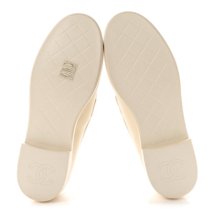 Chanel Lambskin Quilted CC Turnlock Loafers 37 Beige 6 of 9