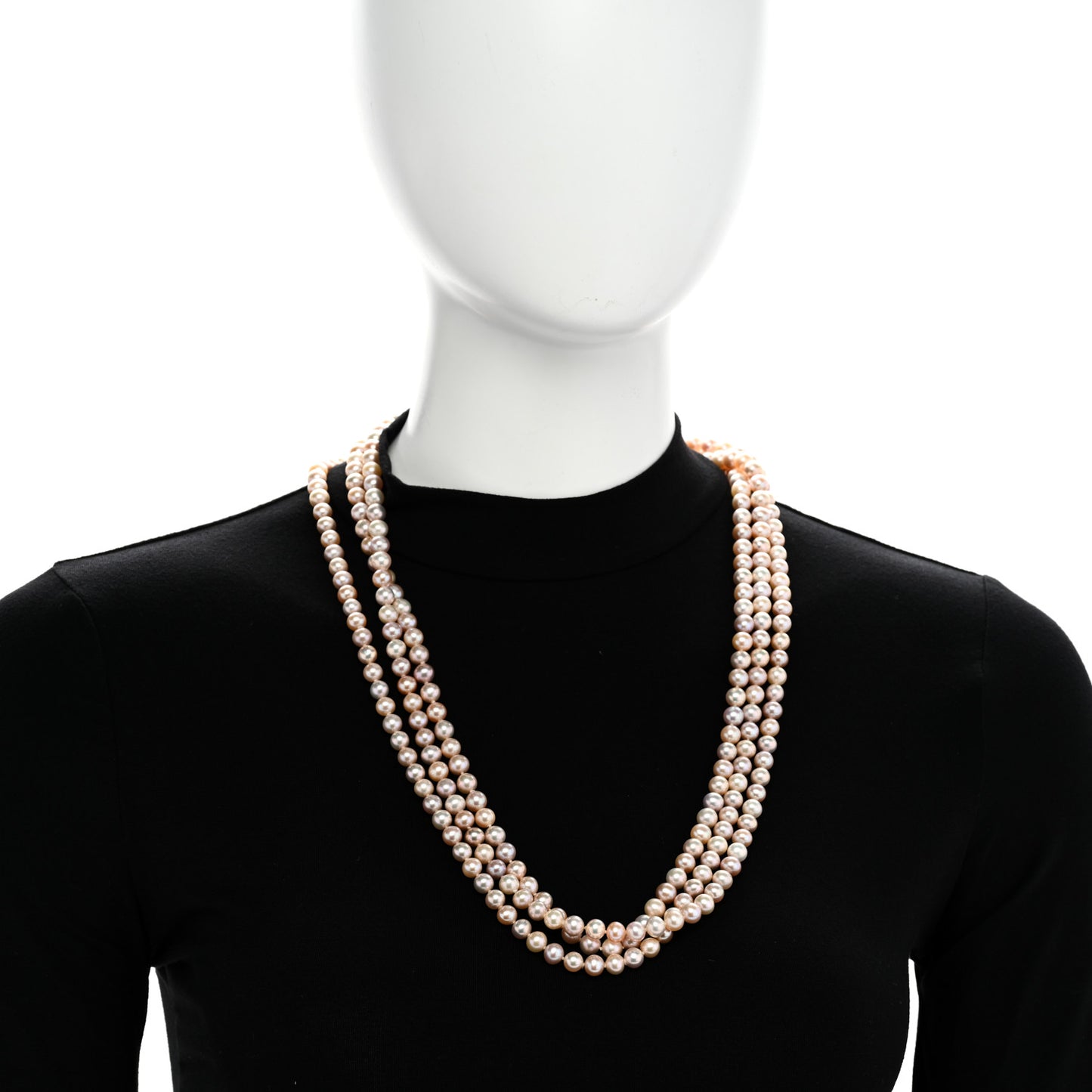 Sterling Silver Freshwater Cultured Pearl Ziegfeld Long Strand Necklace