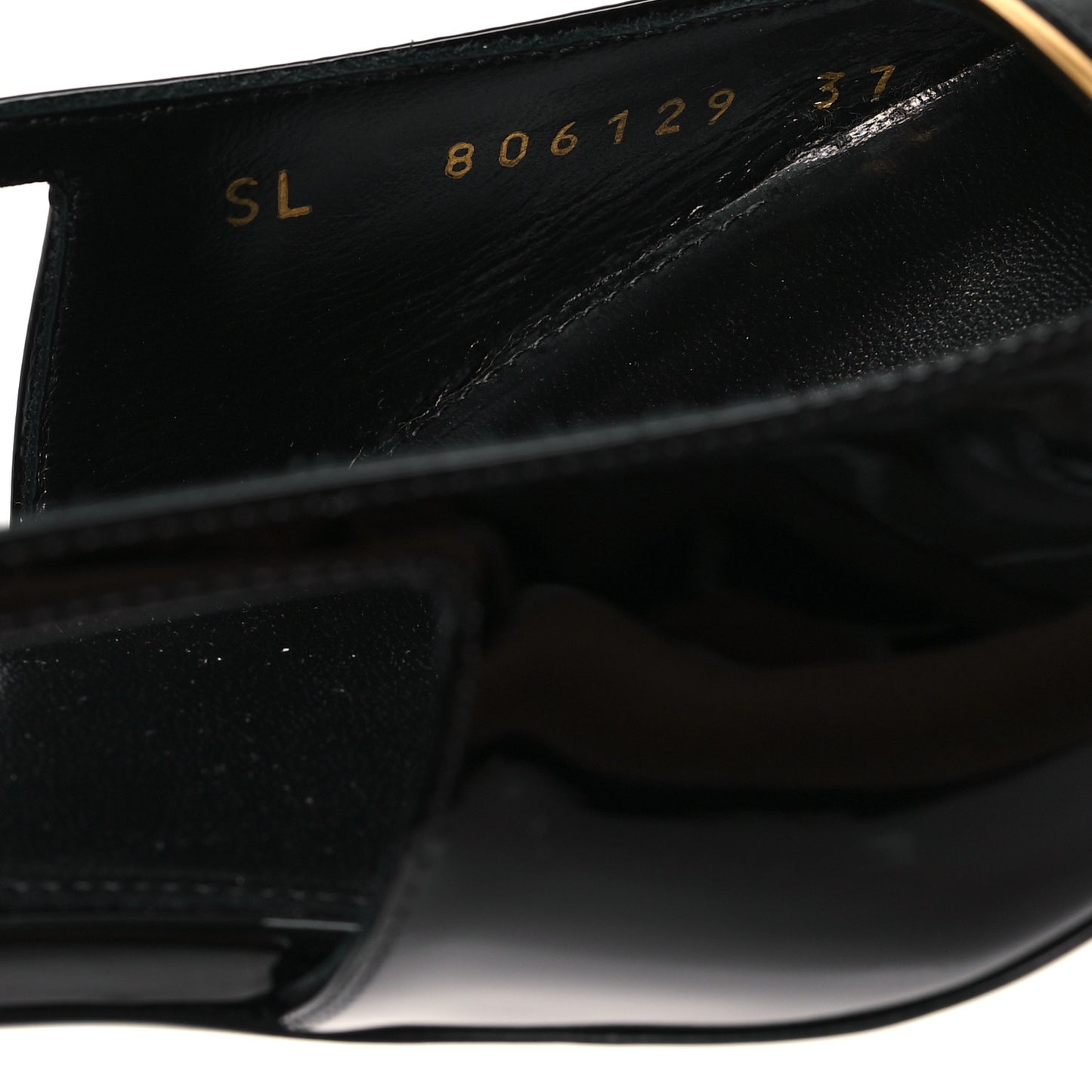 Patent Calfskin Jacqueline 75 Slingback Pumps 37 Black
