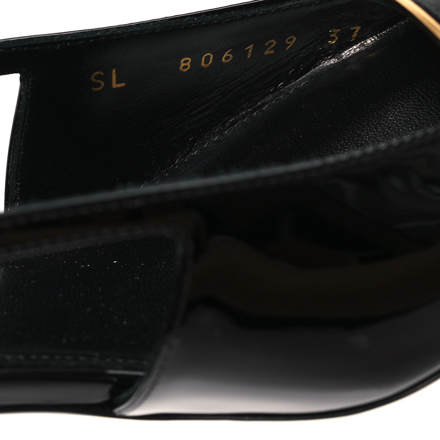 Saint Laurent Patent Calfskin Jacqueline 75 Slingback Pumps 37 Black 9 of 10