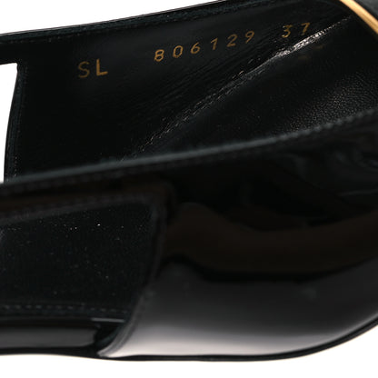 Saint Laurent Patent Calfskin Jacqueline 75 Slingback Pumps 37 Black 9 of 10