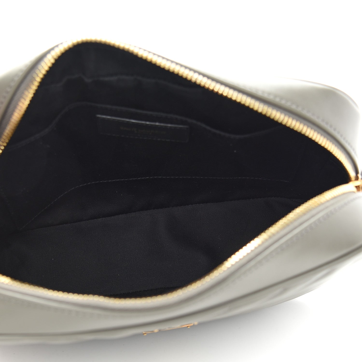Saint Laurent Calfskin Matelasse Monogram Lou Camera Bag Grey Kaki 4 of 8
