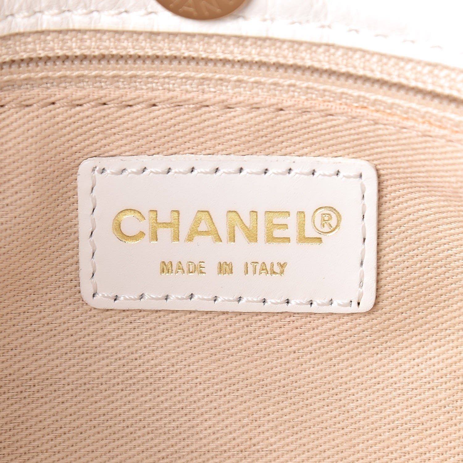Chanel Lambskin Canvas CC Small Olsen Chain Shoulder Bag White Black 6 of 13