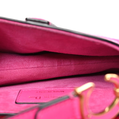 Christian Dior Supple Calfskin Mini Saddle Bag With Strap Passion Pink 5 of 11