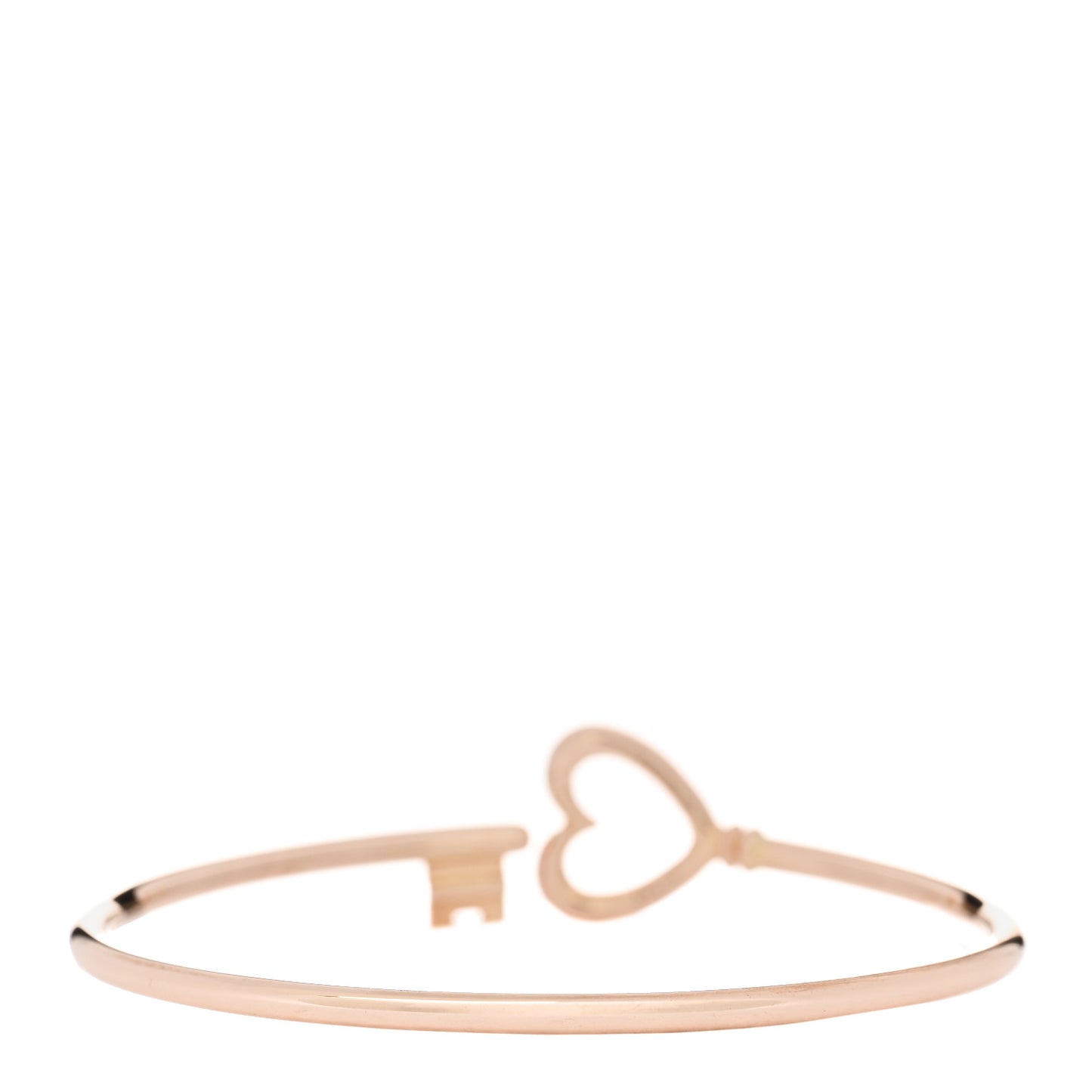 18K Rose Gold Wire Heart Key Bracelet