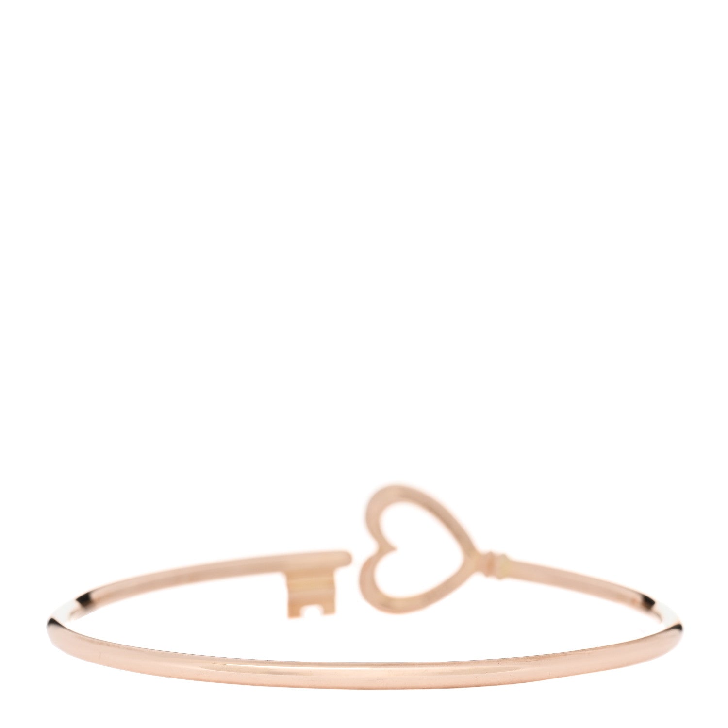 Tiffany 18K Rose Gold Wire Heart Key Bracelet 2 of 3