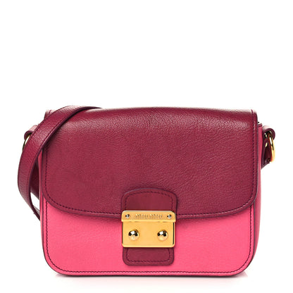 Miu Miu Vitello Phenix Madras Shoulder Bag Peonia Ametista 1 of 6