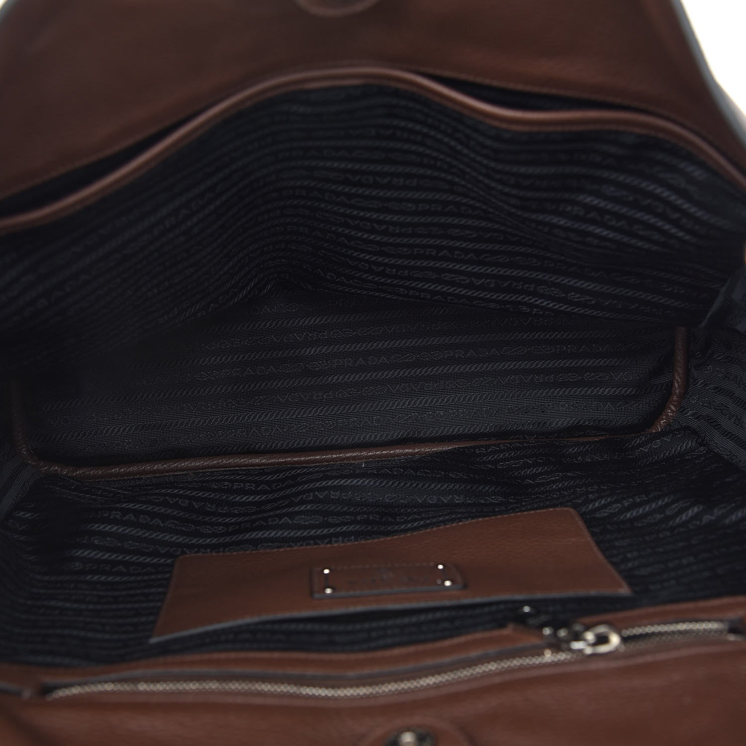 Prada Vitello Phenix Side Zip Shopping Tote Bruciato 5 of 8