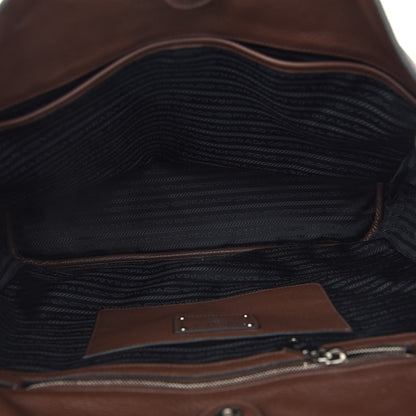 Prada Vitello Phenix Side Zip Shopping Tote Bruciato 5 of 8