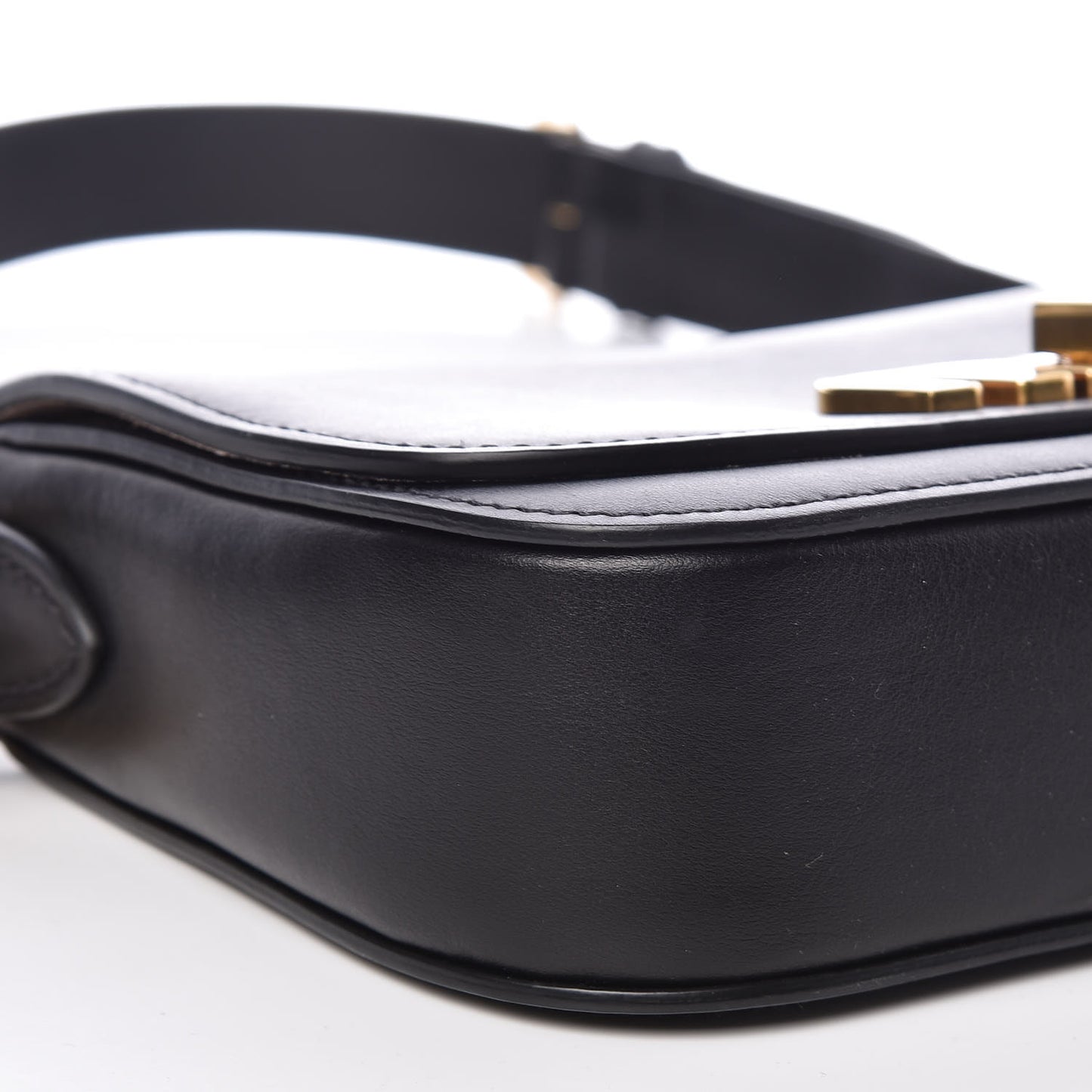 City Calf Logo Shoulder Bag Black