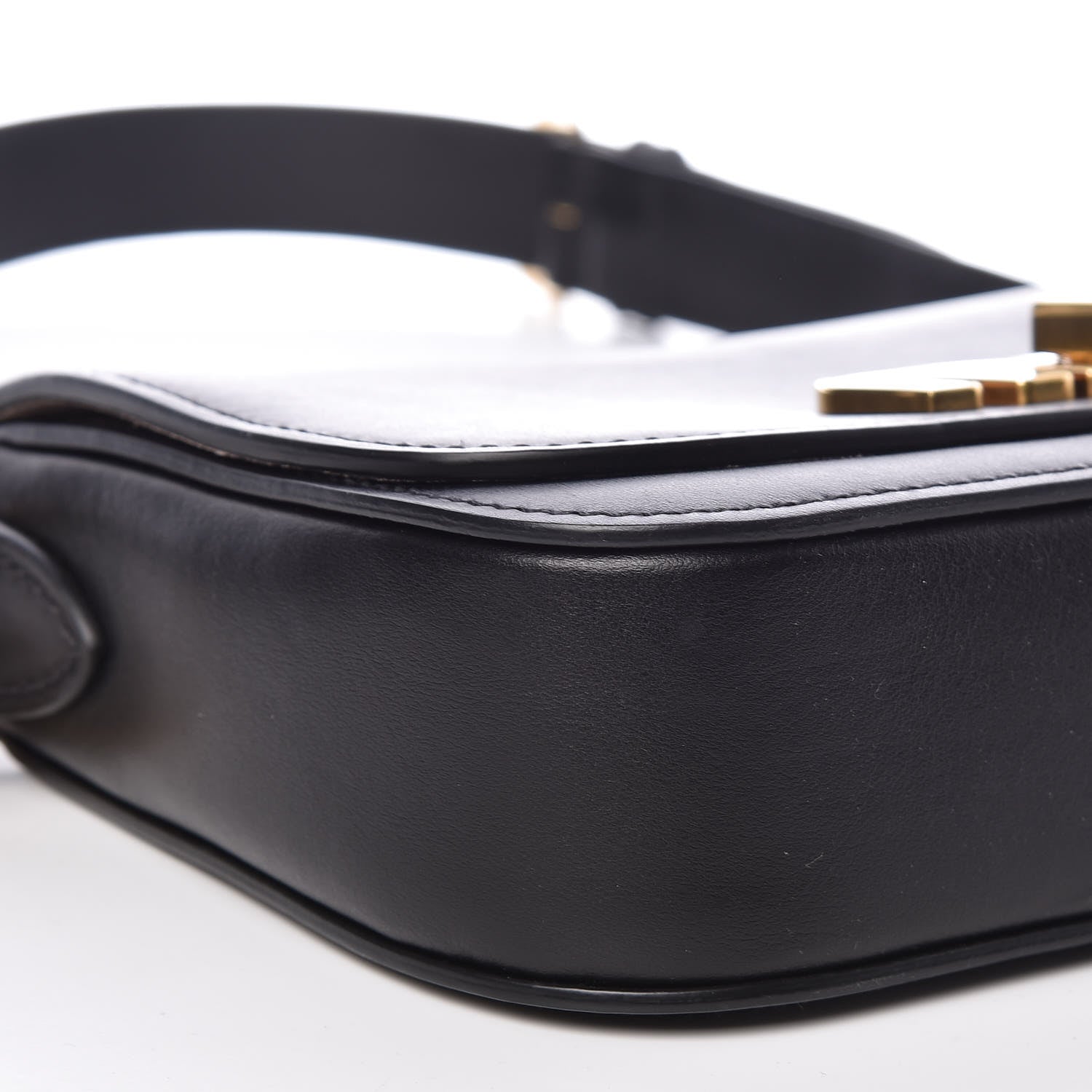 Miu Miu City Calf Logo Shoulder Bag Black 9 of 10