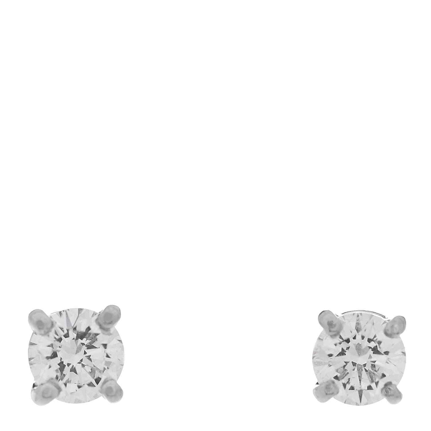 Tiffany Platinum Diamond .22ctw Solitaire Earrings 1 of 5
