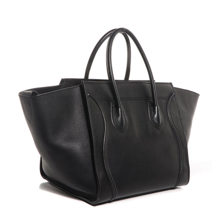 Celine Supple Calfskin Medium Phantom Luggage Black 3 of 9