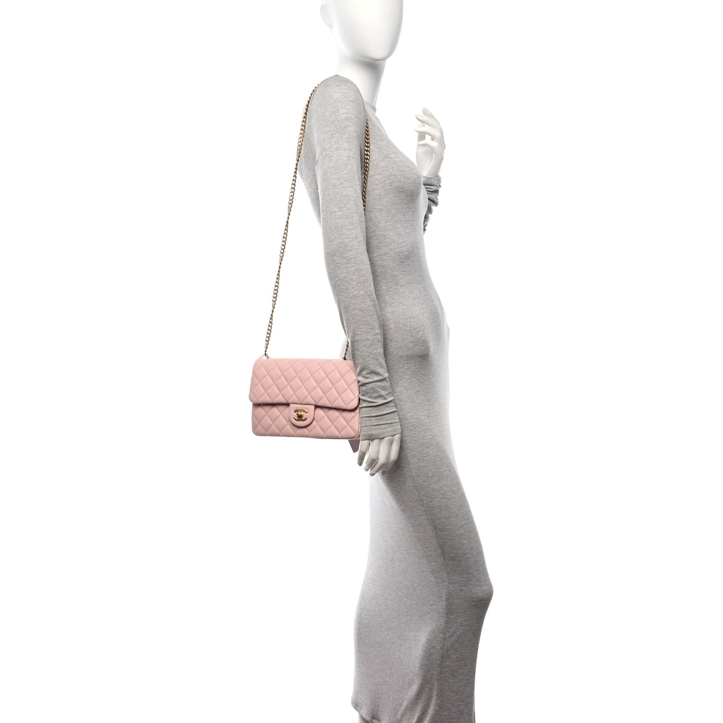 Caviar Quilted Medium Double Flap White