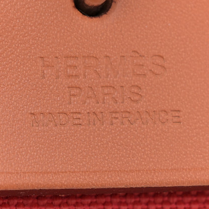 Hermes Vache Hunter Toile Herbag Zip 31 PM Rouge Tomate Natural 7 of 15