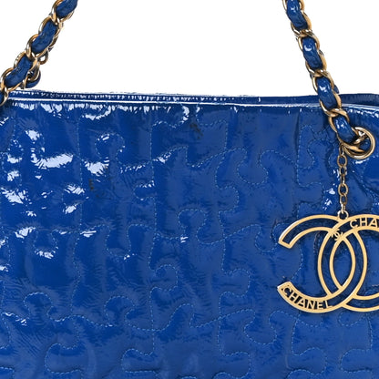 Chanel Patent Puzzle Tote Electric Blue 8 of 11