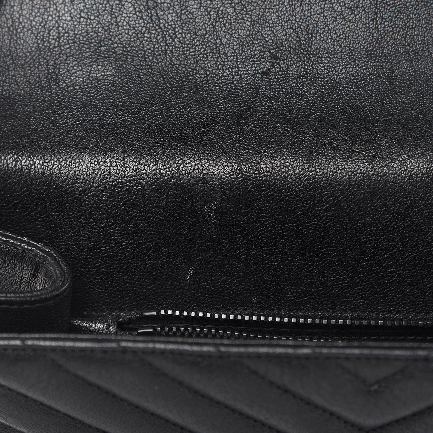 Sheepskin Matelasse Chevron Monogram Medium College Bag Black