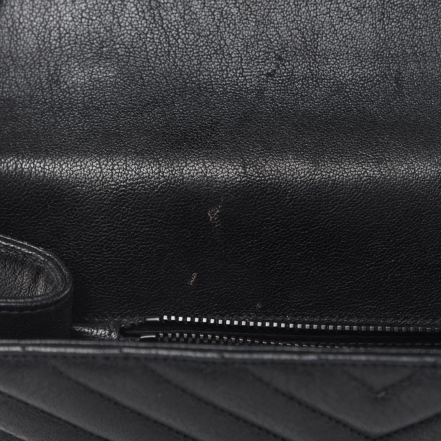 Saint Laurent Sheepskin Matelasse Chevron Monogram Medium College Bag Black 12 of 13