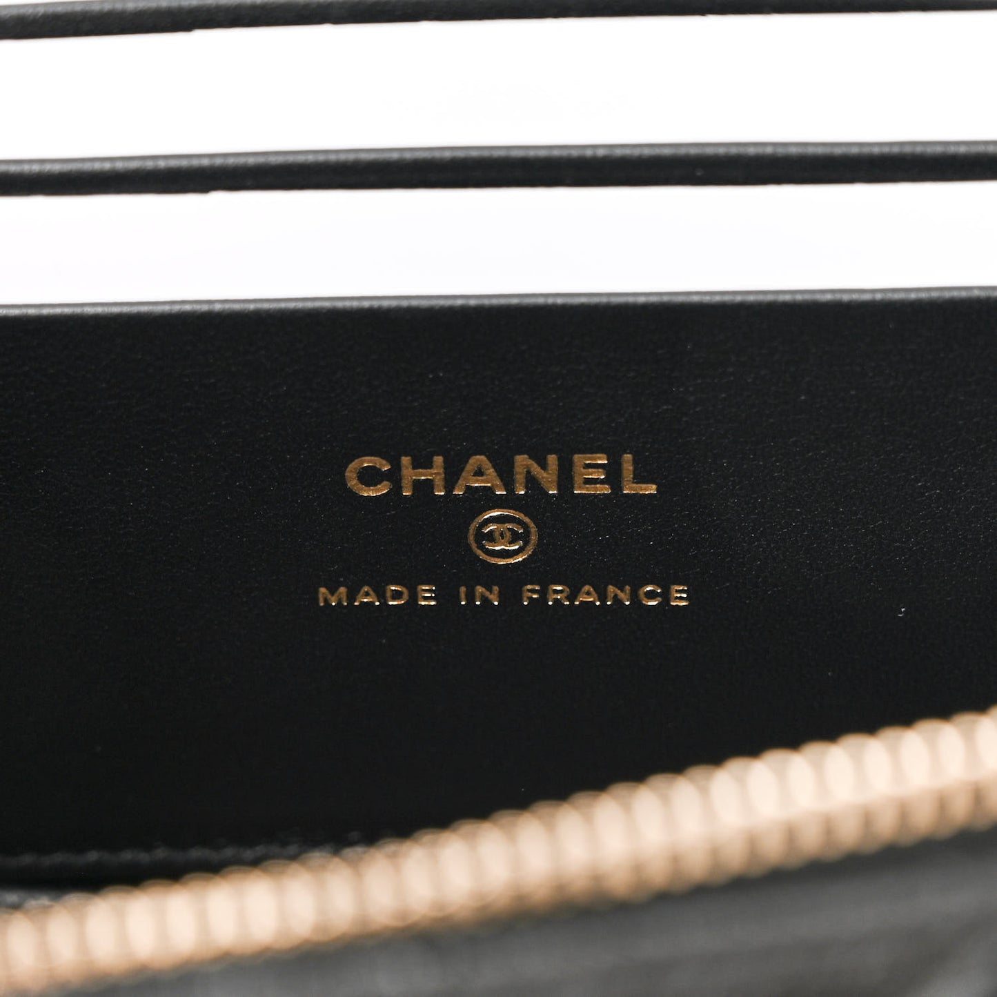 Lambskin Quilted Small Top Handle Vanity Case With Chain Black