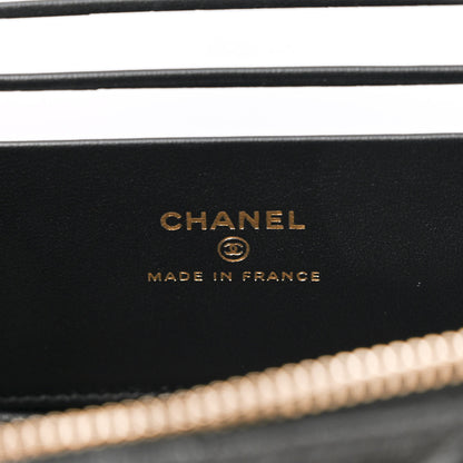 Chanel Lambskin Quilted Small Top Handle Vanity Case With Chain Black 6 of 10