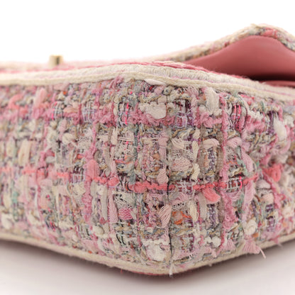 Chanel Tweed Braided Medium Flap Pink Beige Orange Ecru 10 of 12