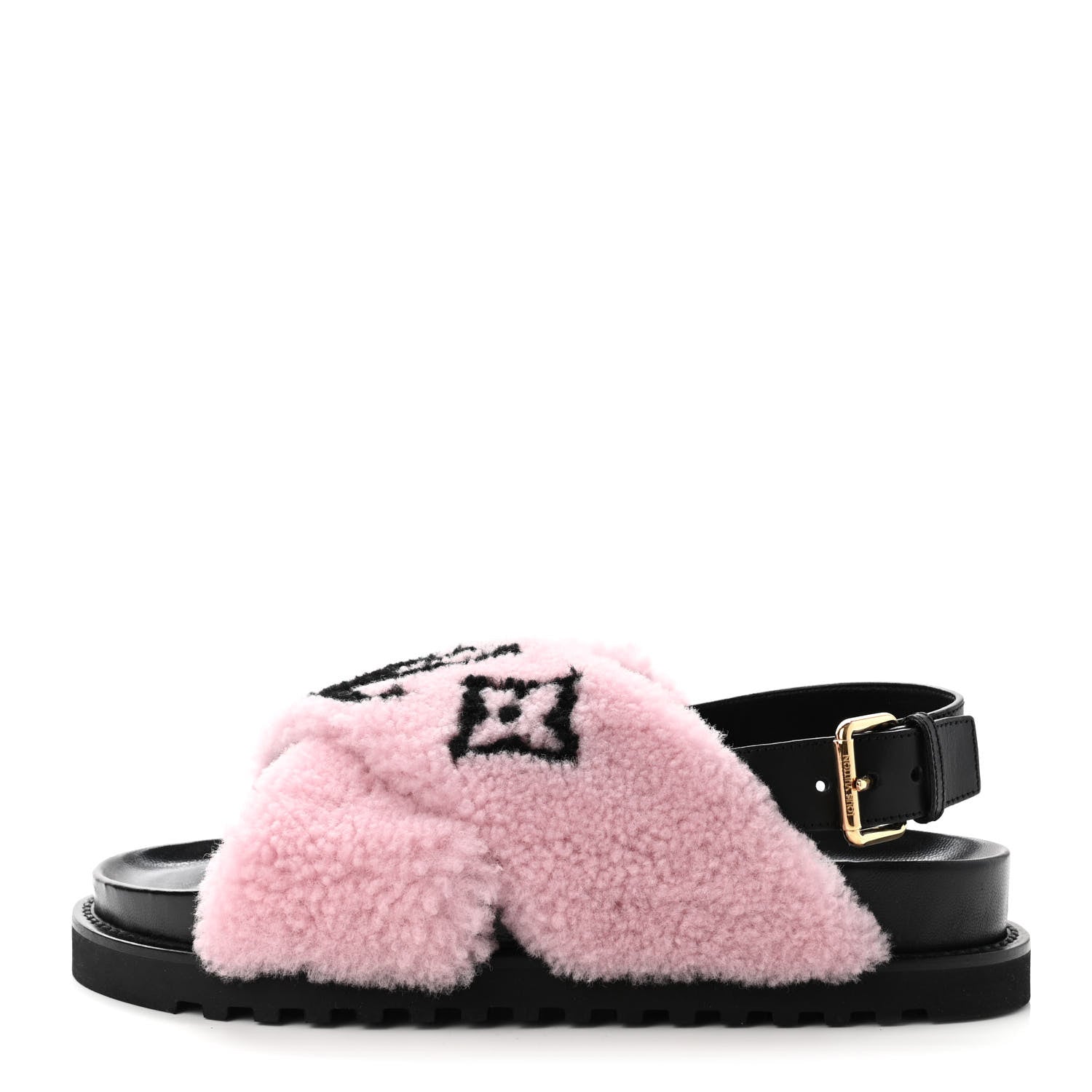 Louis Vuitton Shearling Paseo Sandals 38.5 Pink 1 of 7