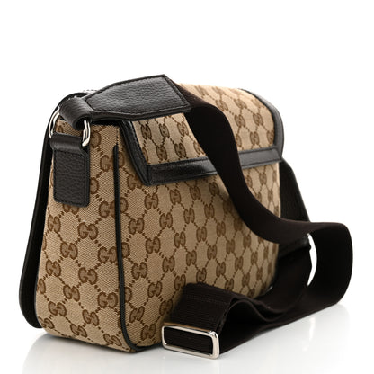 Gucci Monogram Flap Messenger Bag Beige Dark Brown 3 of 12