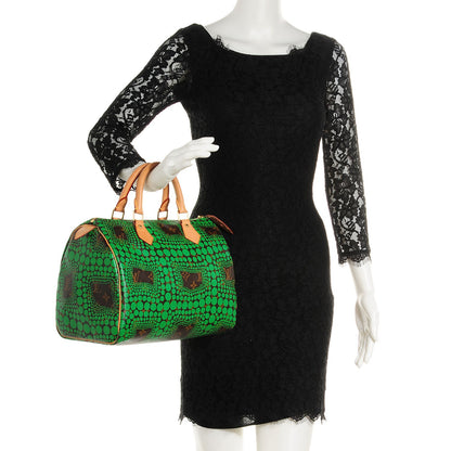 Louis Vuitton Monogram Kusama Town Speedy 30 Green 2 of 7
