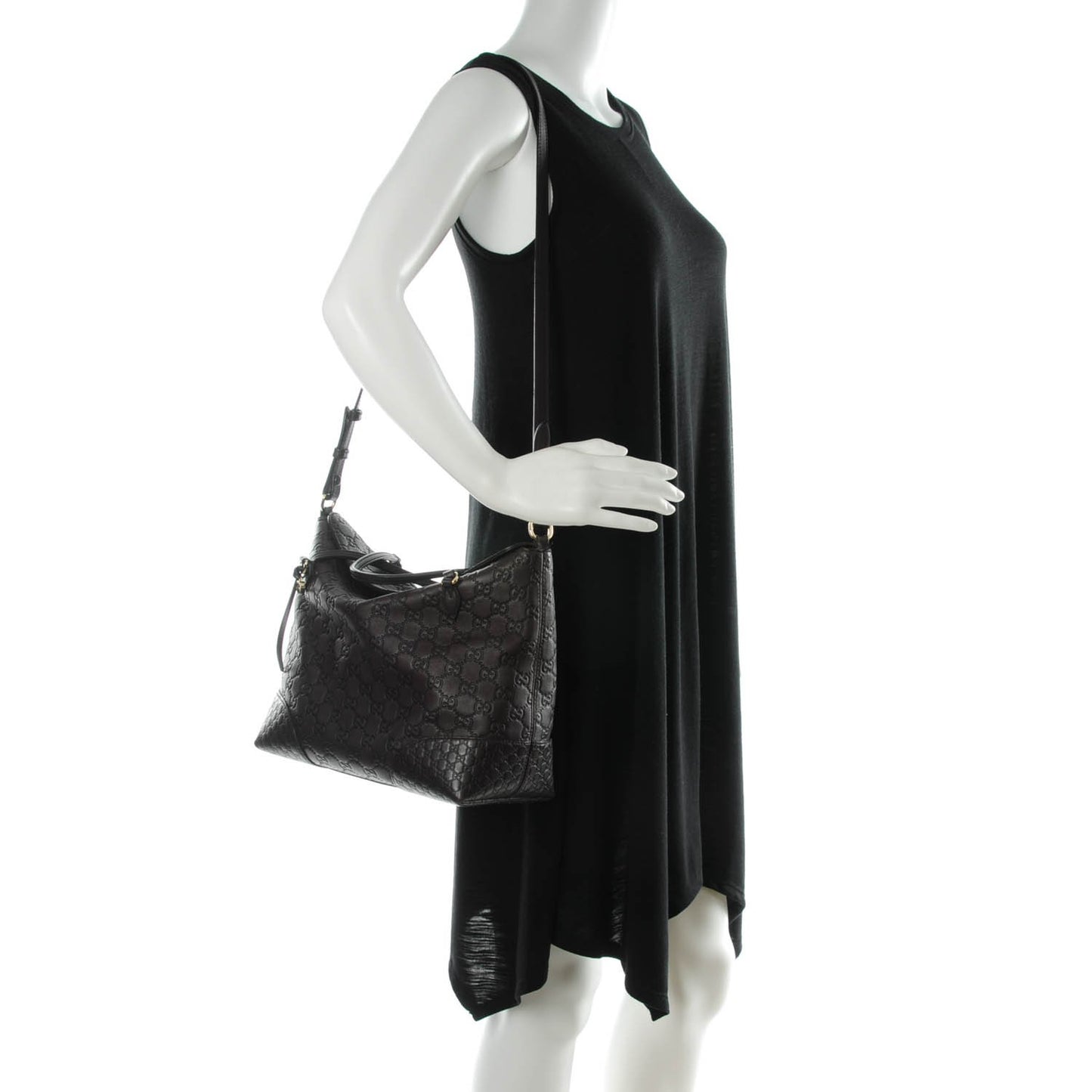 Guccissima Medium Bree Foldover Tote Chocolate