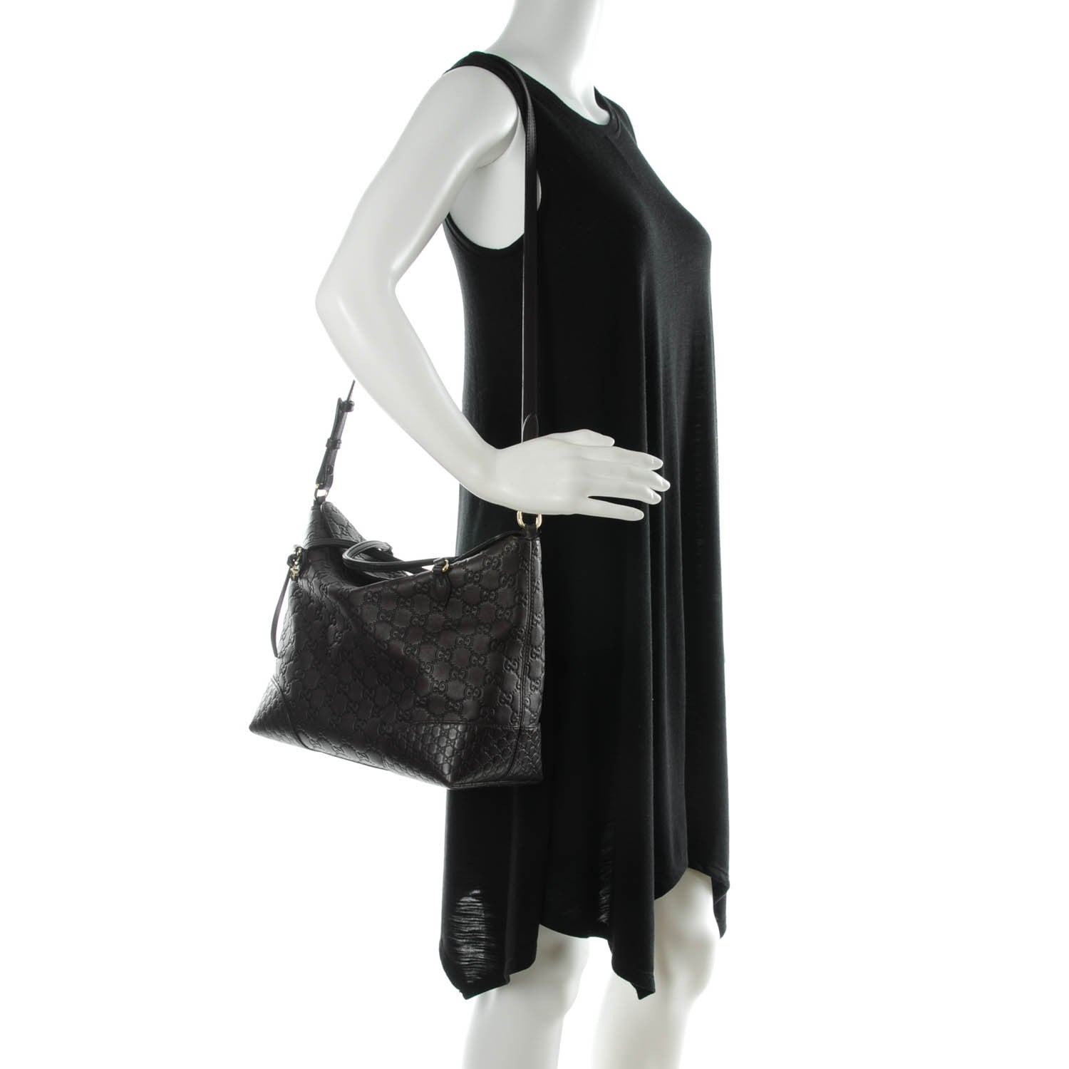 Gucci Guccissima Medium Bree Foldover Tote Chocolate 2 of 8