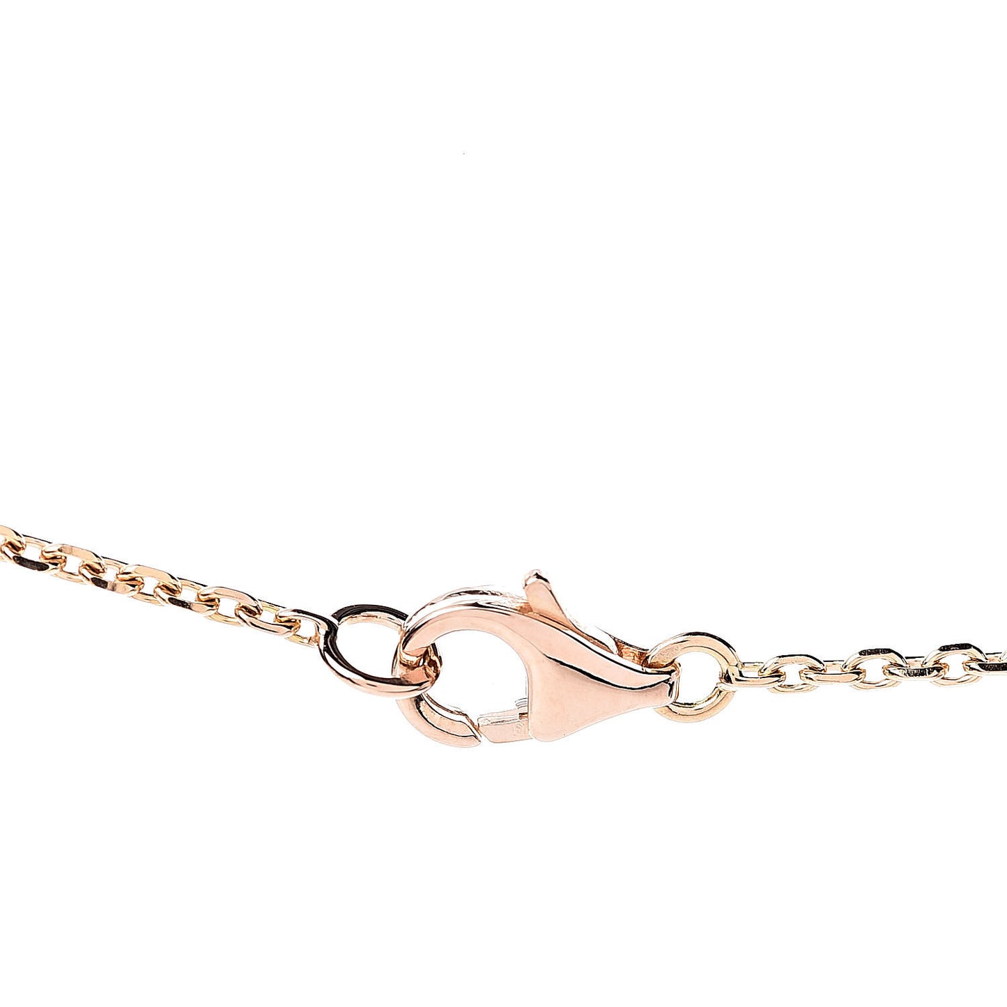 18K Rose Gold Diamond Carnelian Vintage Alhambra Pendant Necklace