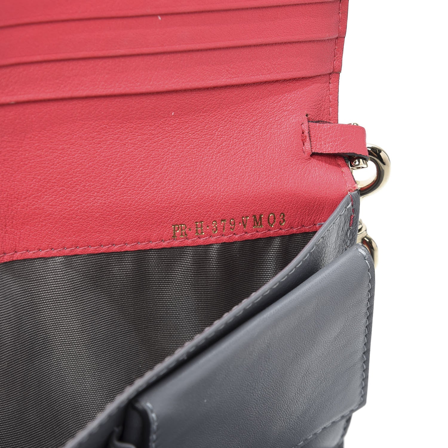 Valentino Garavani Vitello Colorblock Rockstud Wallet On Strap Deep Rose Green Grey Scarlet 10 of 11