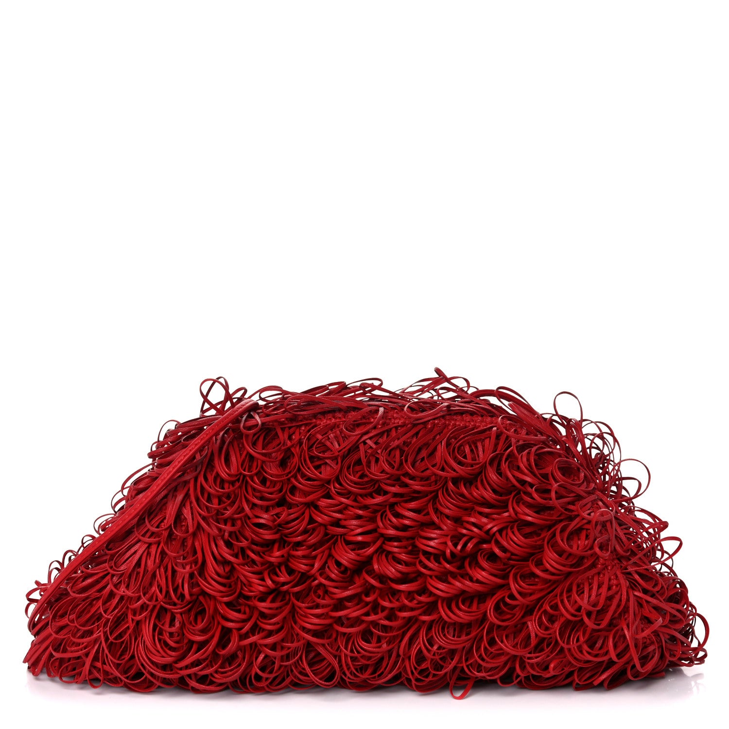 Bottega Veneta Lambskin The Sponge Mini Pouch Red 1 of 7