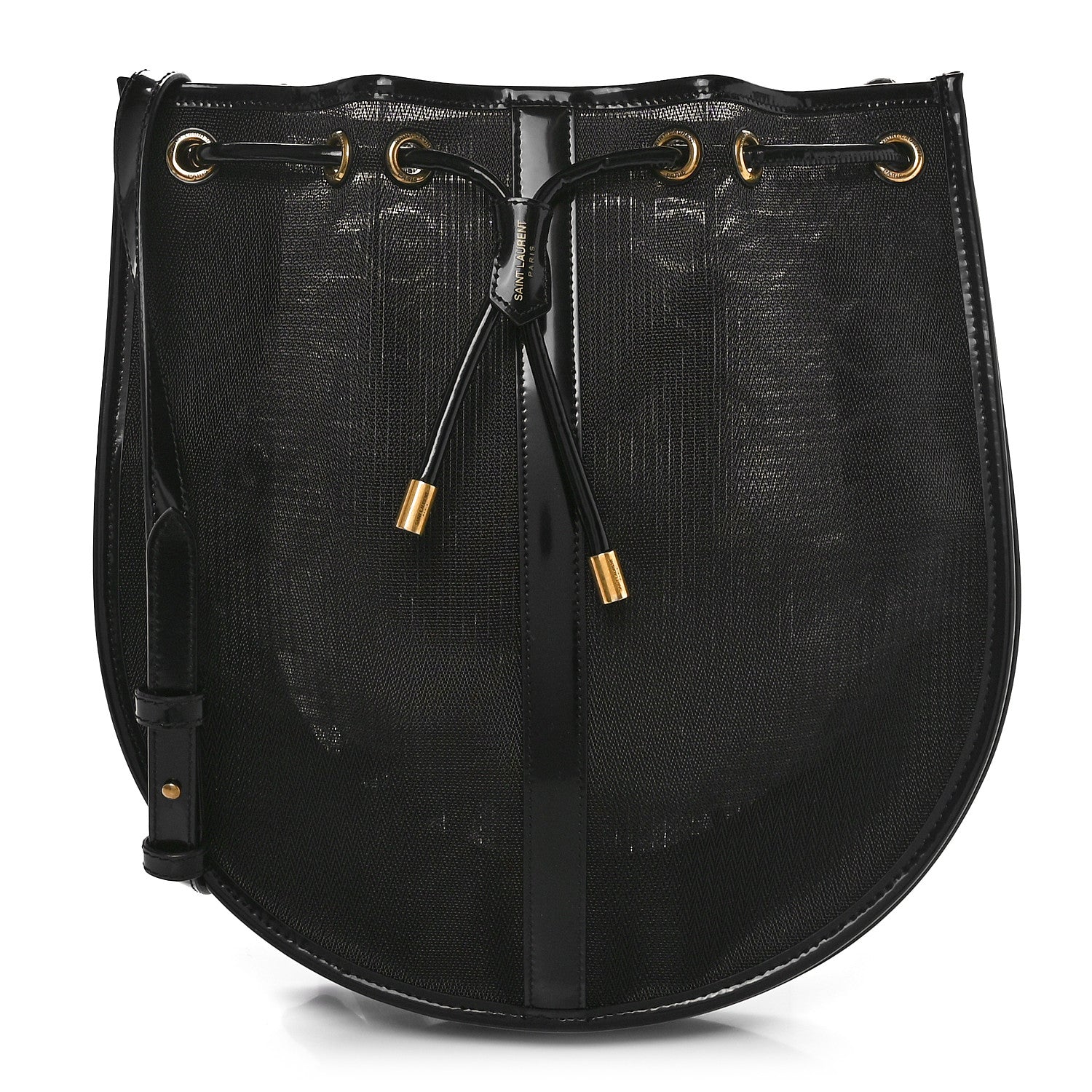 Saint Laurent Mesh Patent Calfskin Daryl Shoulder Bag Black 1 of 10