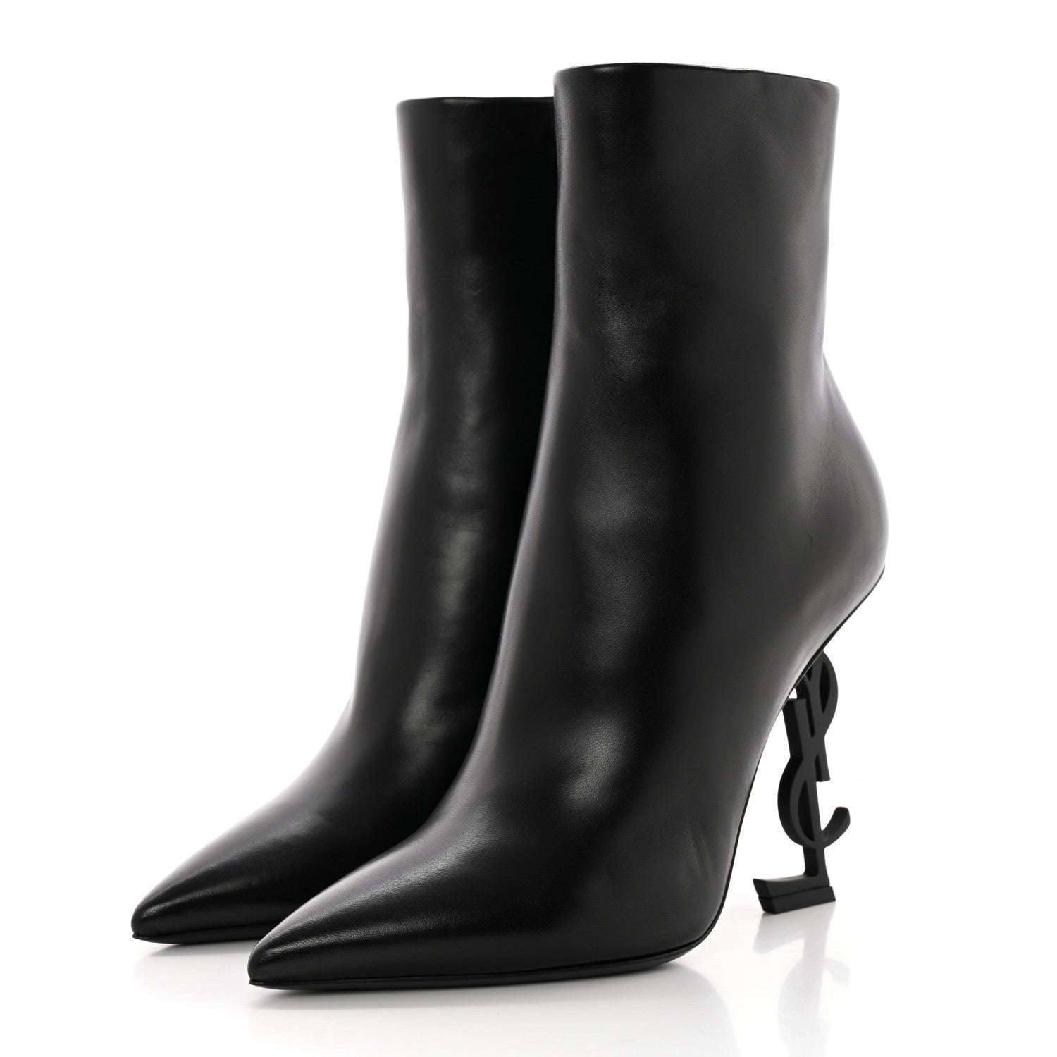 Saint Laurent Calfskin Opyum Ankle Boots 38 Black 3 of 10
