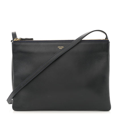 Celine Lambskin Large Trio Crossbody Bag Navy Blue 1 of 13