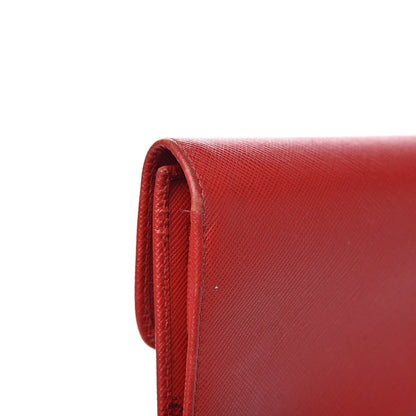 Prada Saffiano Metal Flap Wallet Fuoco 8 of 14