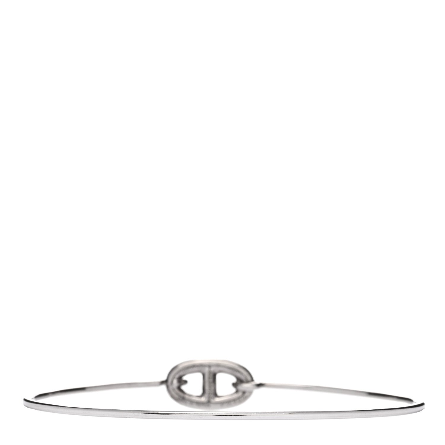 Hermes 18K White Gold Diamond Farandole Bangle Bracelet LG 2 of 3