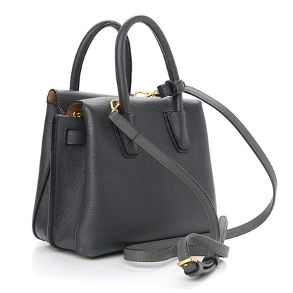 MCM Grained Calfskin Mini Milla Tote Phantom Grey 3 of 9