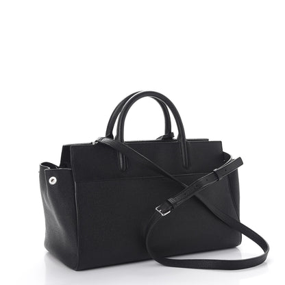 Saint Laurent Grained Calfskin Small Cabas Rive Gauche Black 4 of 12