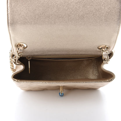 Chanel Metallic Lambskin Quilted Mini Square Flap Gold 4 of 9