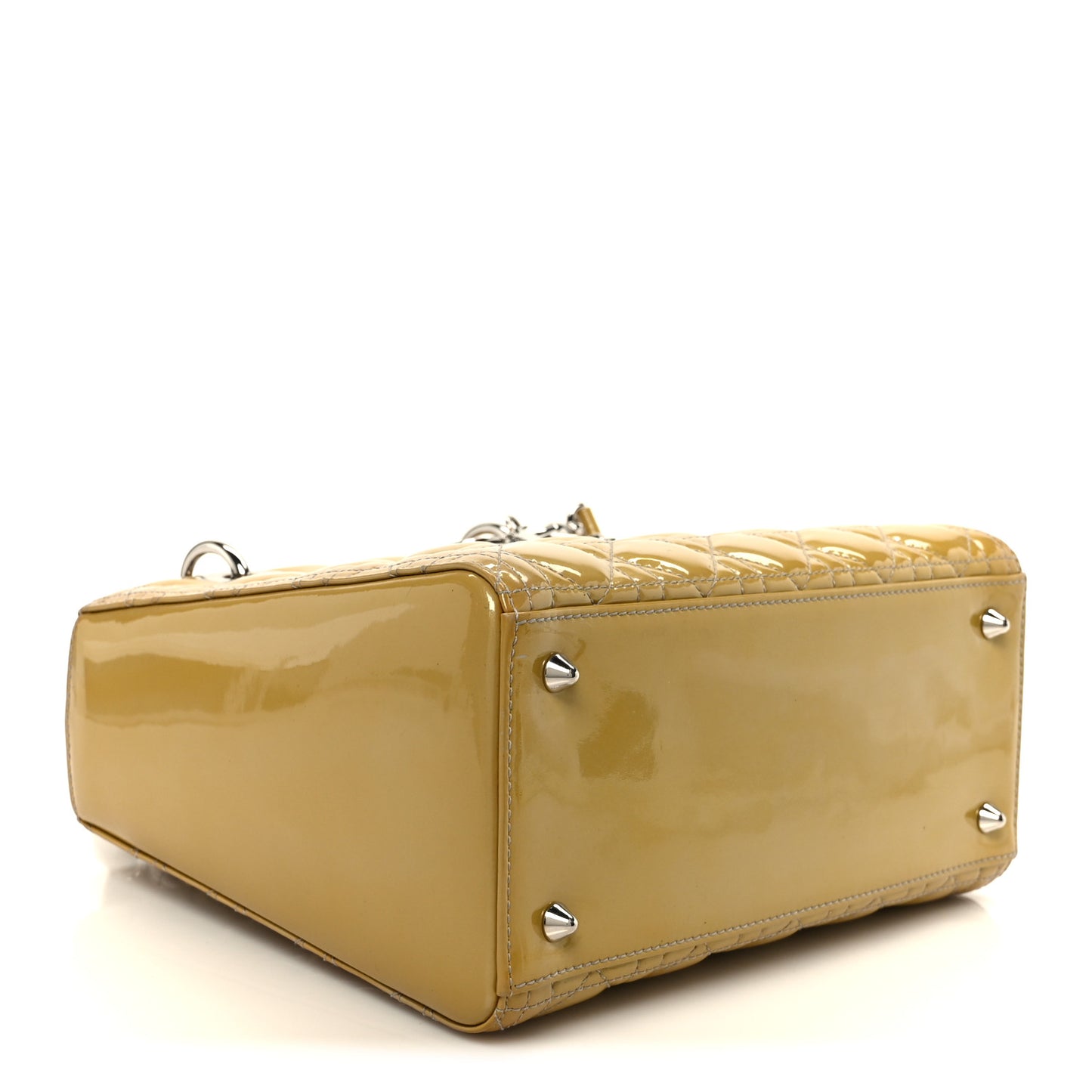 Patent Cannage Medium Lady Dior Beige