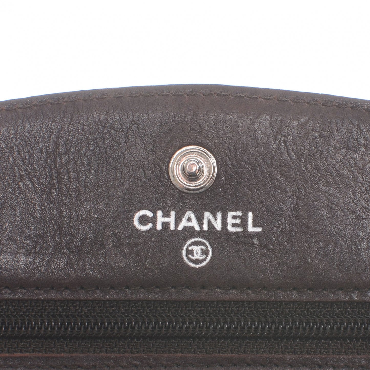 Calfskin CC Wallet on Chain WOC Brown