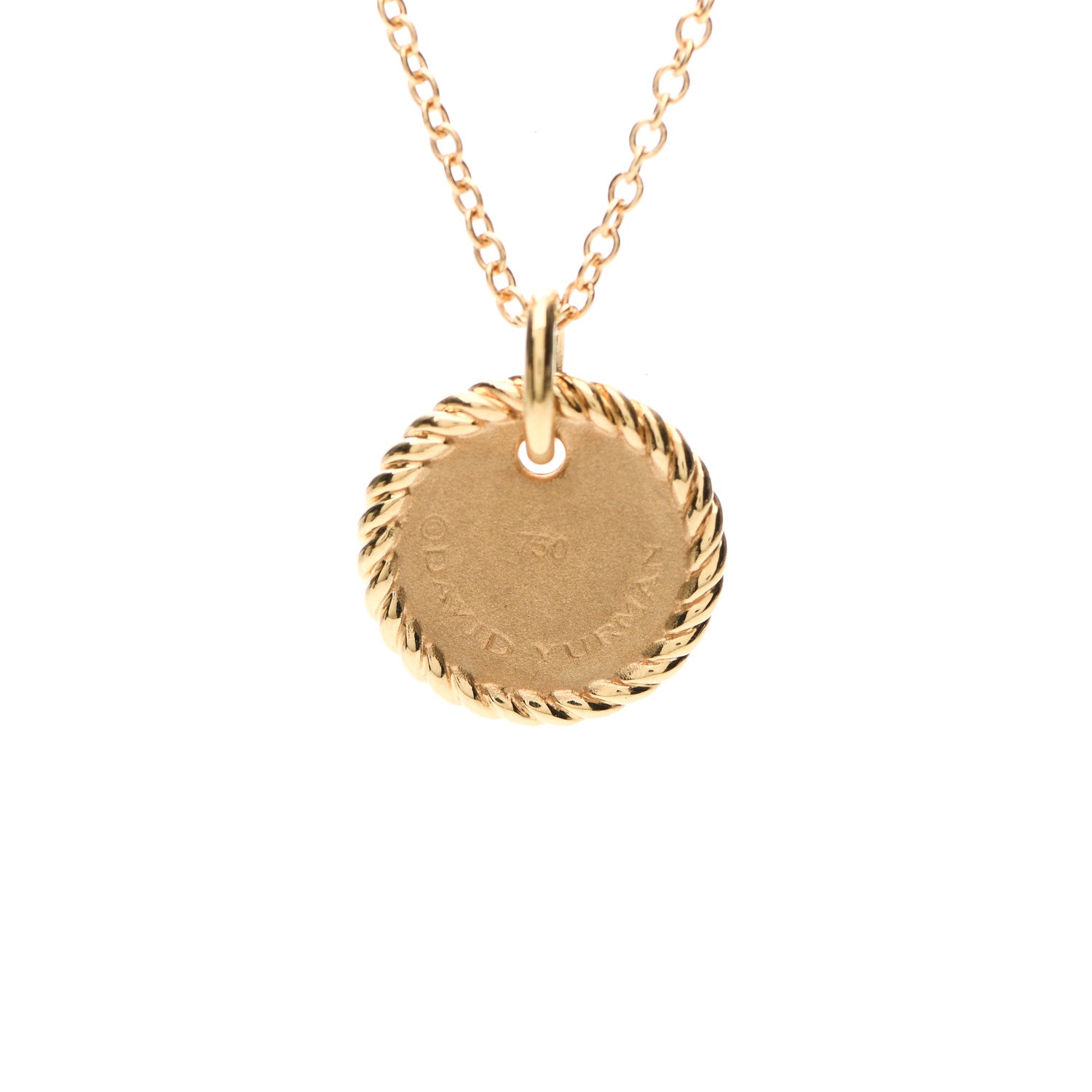 David Yurman 18K Yellow Gold Diamond Initial M Charm Necklace 6 of 6